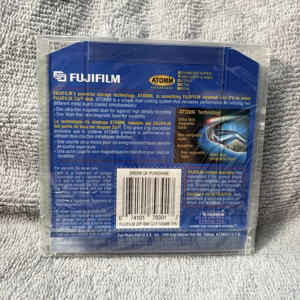 Lot of 2 - FujiFilm 100 MB IBM Formatted Disk Zip Drive Fuji Film - NEW SEALED